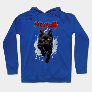 Black cat Meow!!! Hoodie